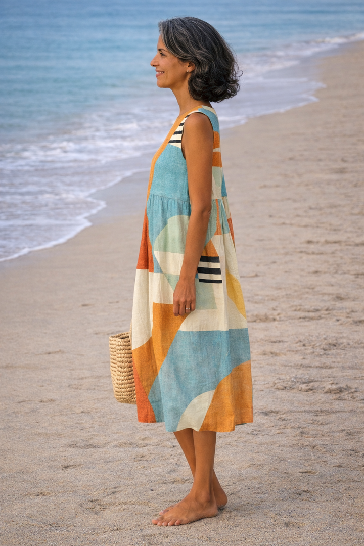 Iris | Geometric Midi Dress