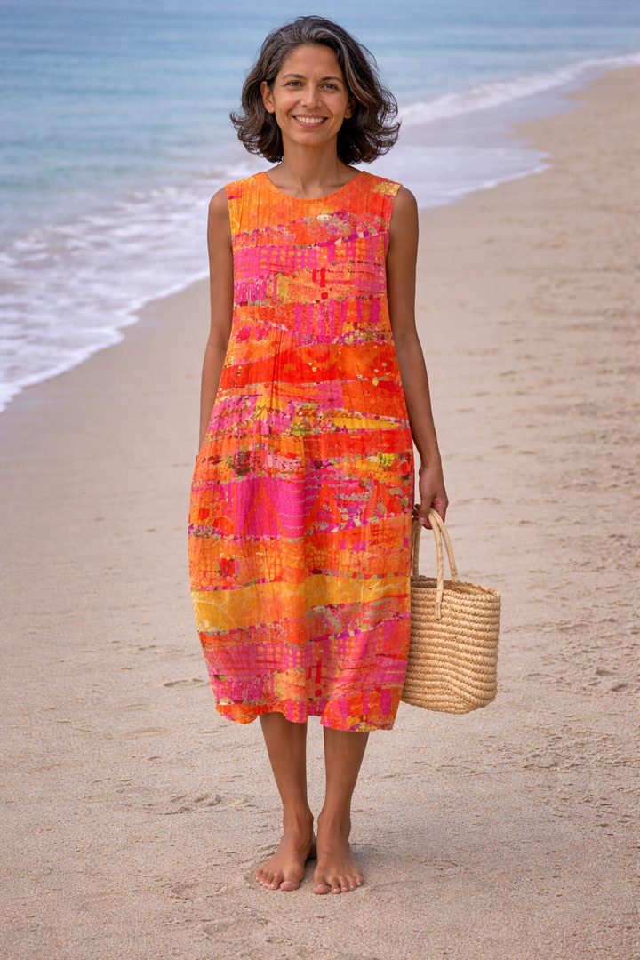 Flora | Midi Dress Sunset