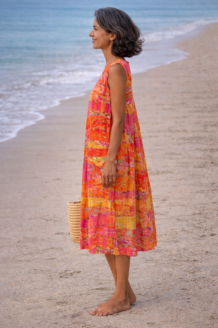 Flora | Midi Dress Sunset