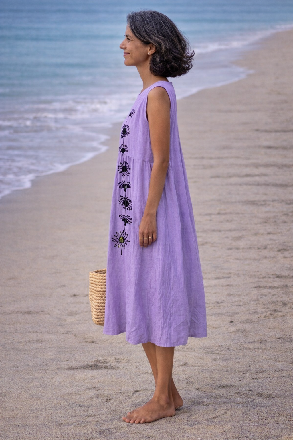 Emma | Midi dress with violet flowers