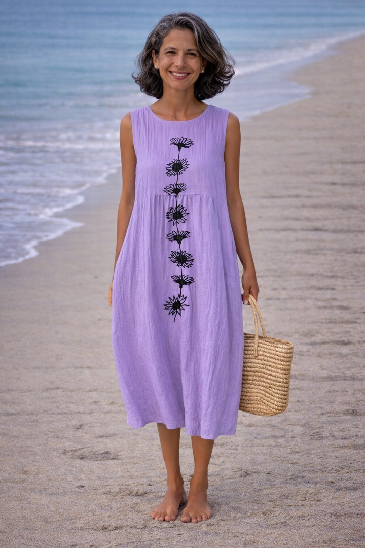 Emma | Midi dress with violet flowers