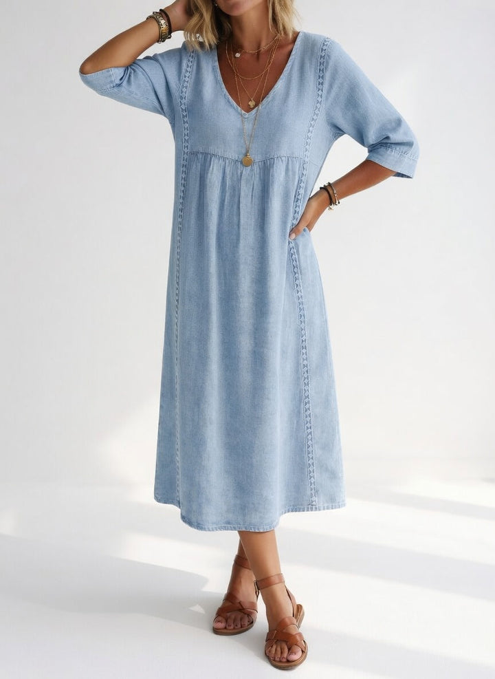 Lioréa™ — Fluid Relaxed Elegant Midi Dress