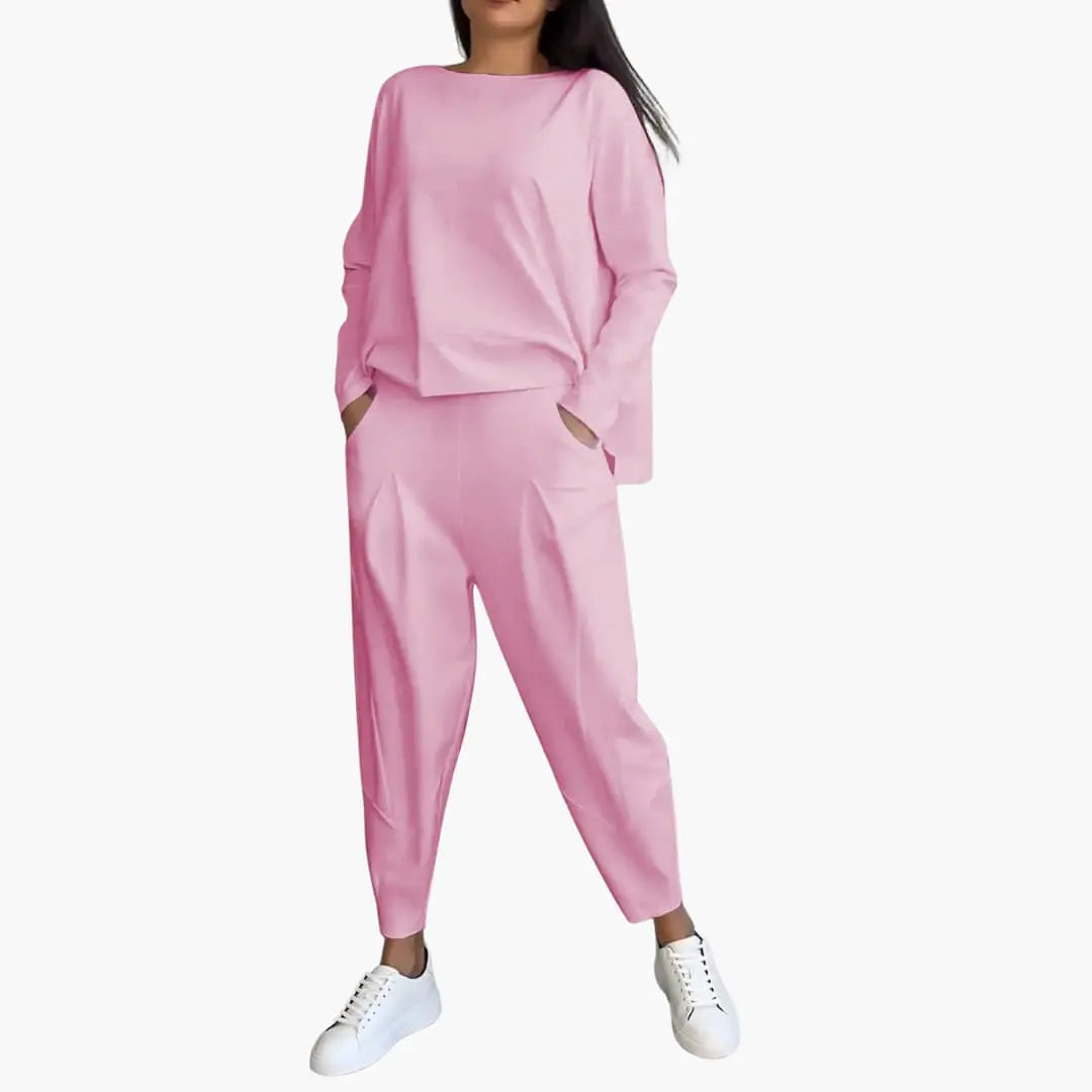 Thea | Round-Neck Two-Piece Set