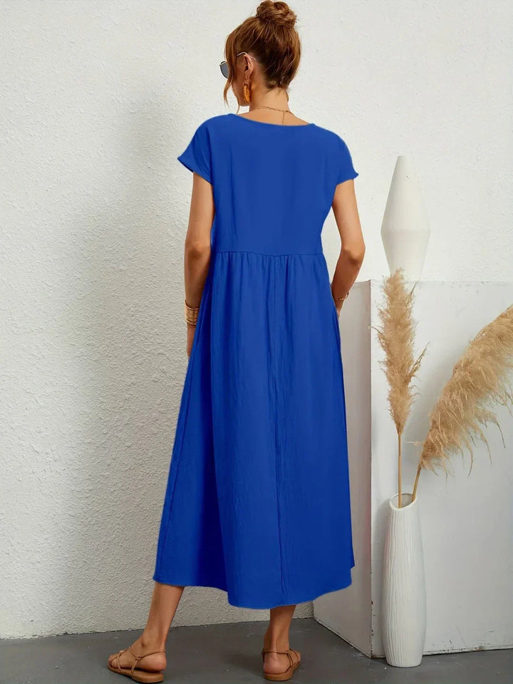 Gabrielle™ — Fluid Midi Dress Timeless Elegance