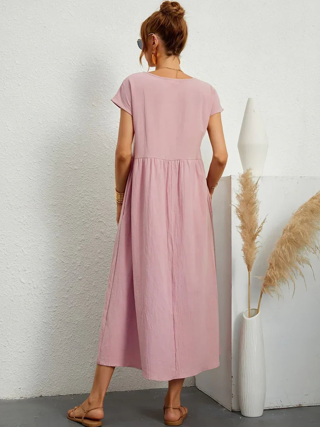 Gabrielle™ — Fluid Midi Dress Timeless Elegance