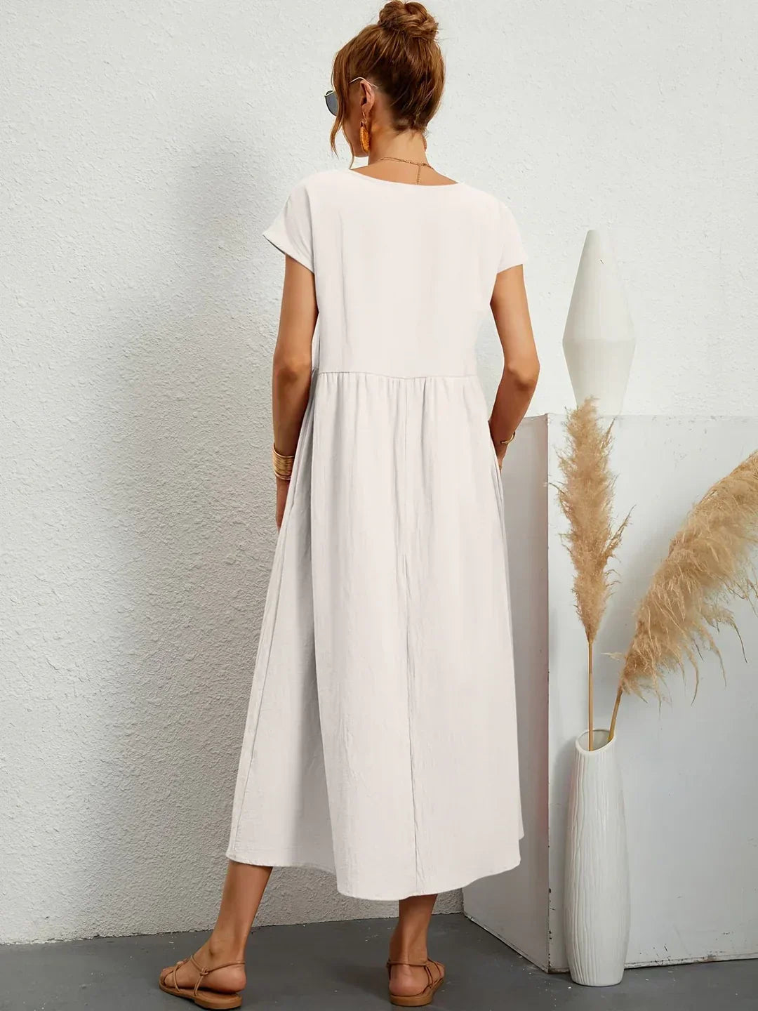 Gabrielle™ — Fluid Midi Dress Timeless Elegance