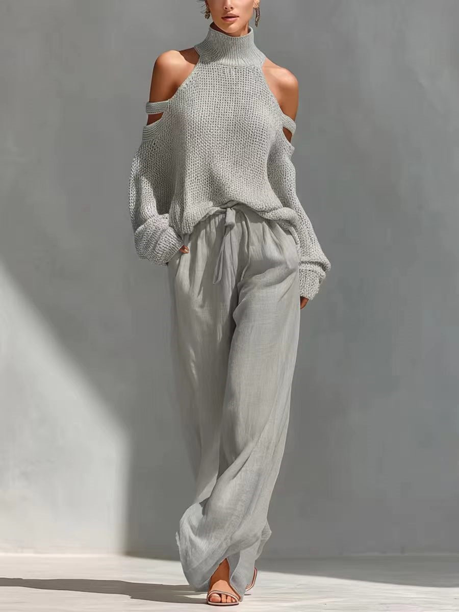 Fashion Knit and Linen Set