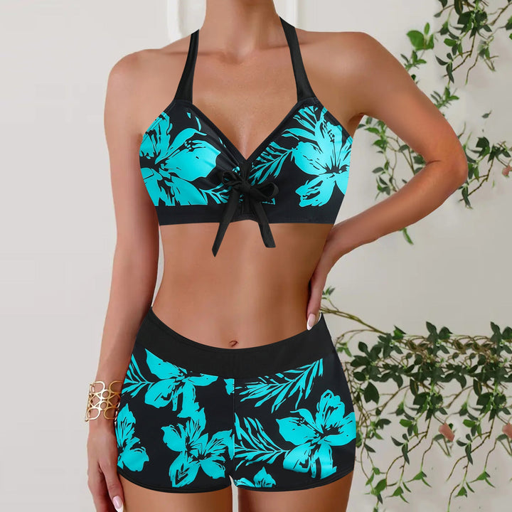 Linda | Floral Print Bikini Set with Boyshort