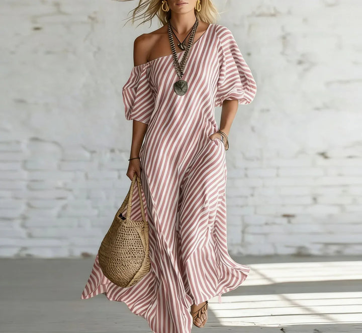 Alexia | Robe Longue Rayée