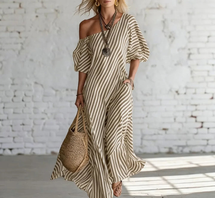 Alexia | Robe Longue Rayée