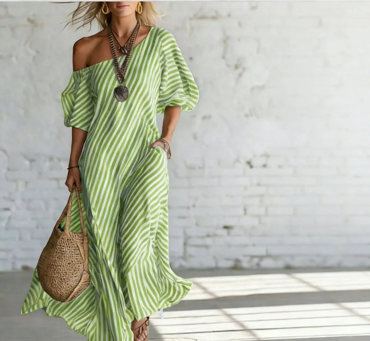 Alexia | Robe Longue Rayée