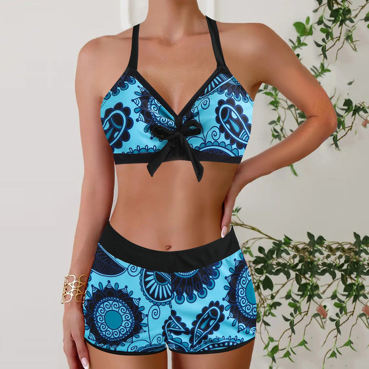 Linda | Floral Print Bikini Set with Boyshort