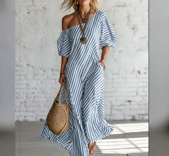 Alexia | Robe Longue Rayée