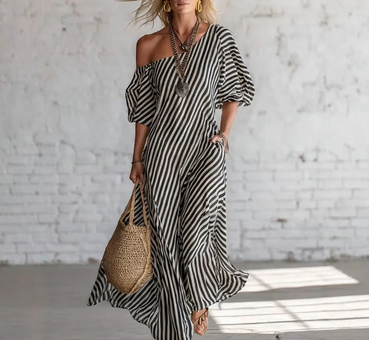 Alexia | Robe Longue Rayée