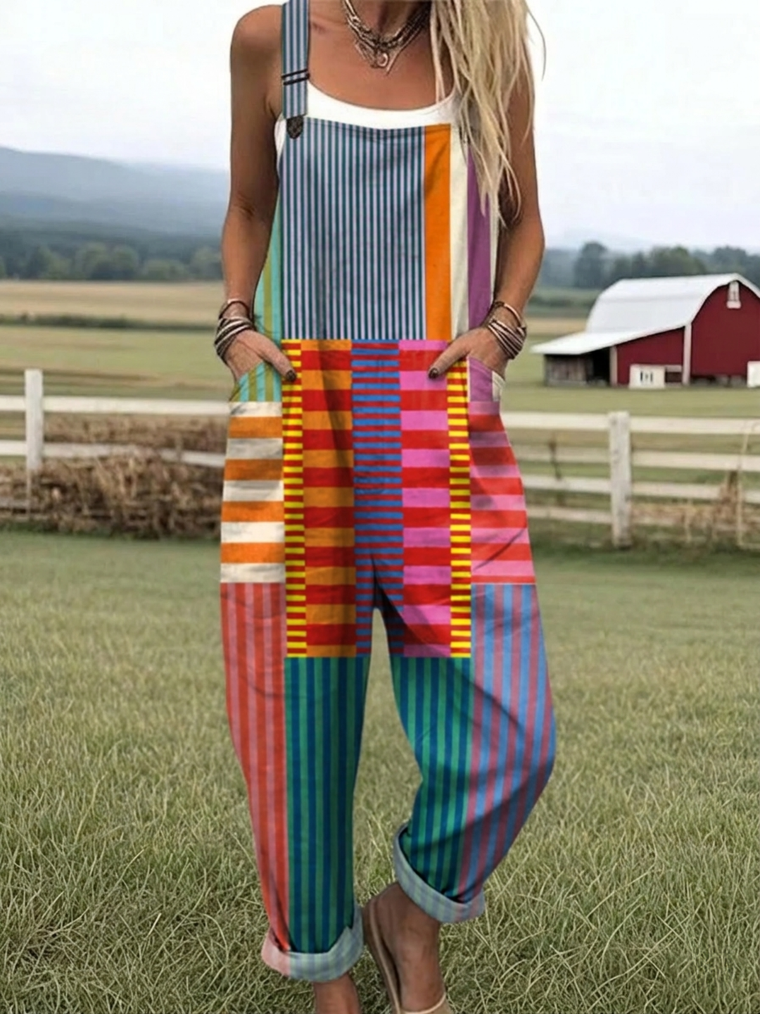 Sigrid | Rainbow Stripes Jumpsuit