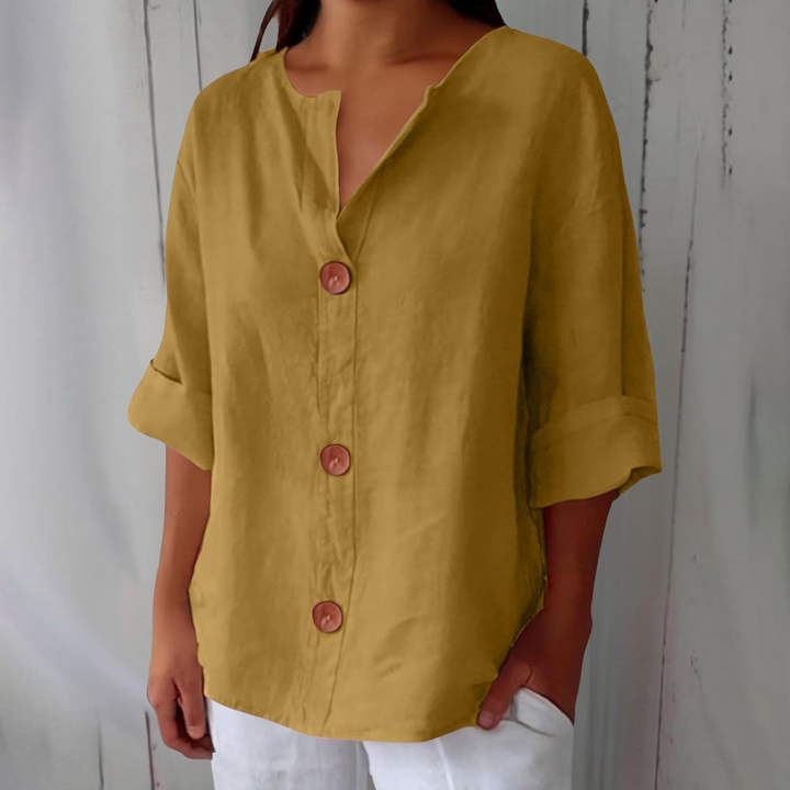 Olivia Loose Linen Blouse Summer Light and Comfortable Women's Style