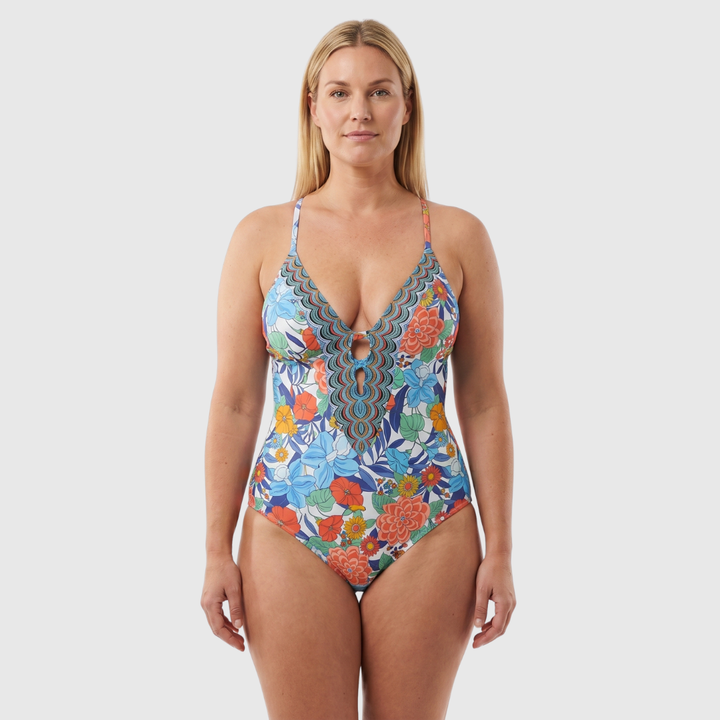 Britt | Boho Swimsuit with Deep V-Neck