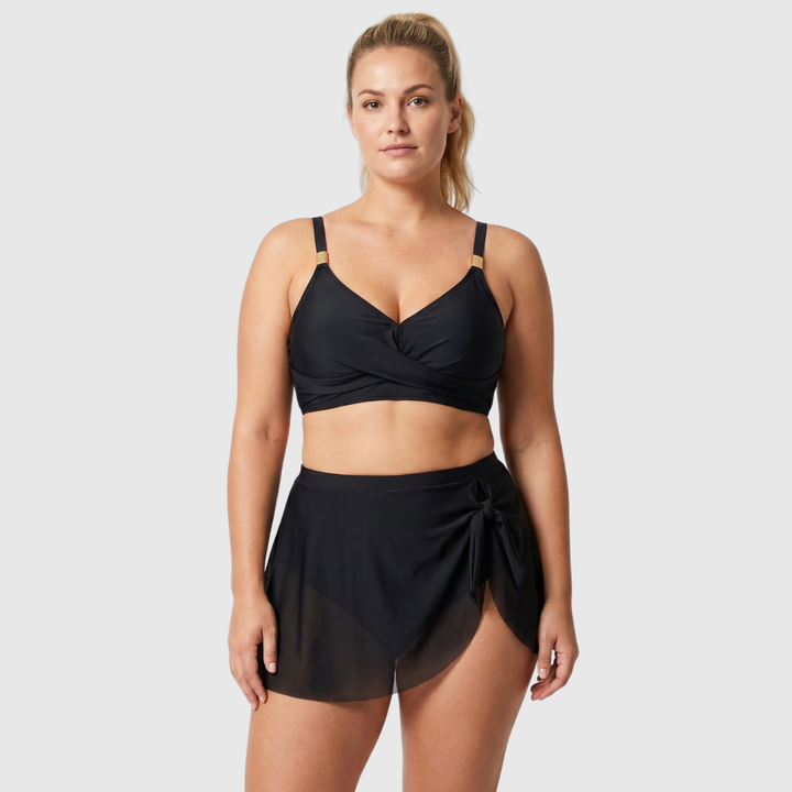 Hanne | High Waist Bikini with Mesh Skirt