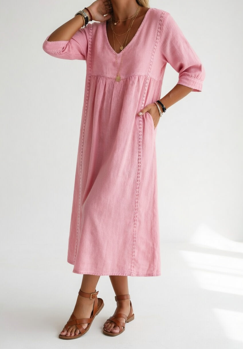 Lioréa™ — Fluid Relaxed Elegant Midi Dress