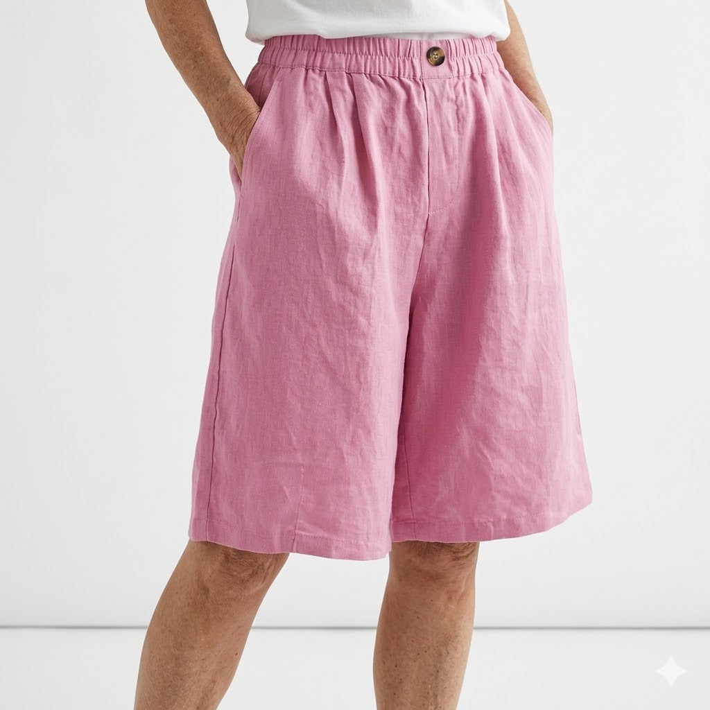 Wandeline™ — Wide-Leg Elastic Waist Shorts Natural Summer Comfort