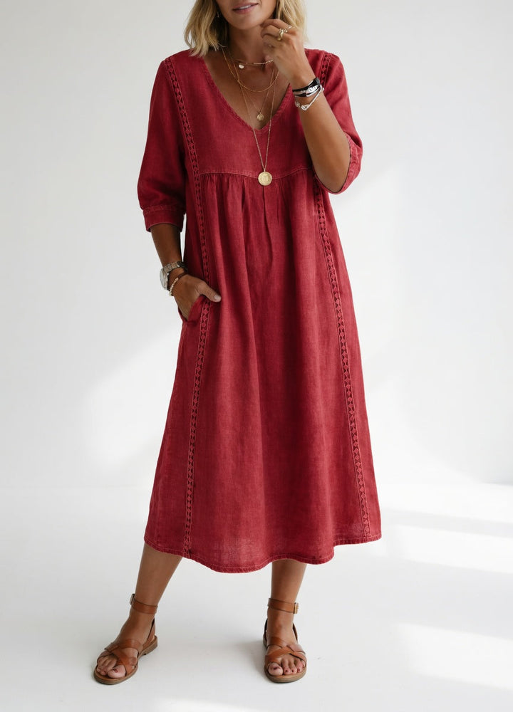Lioréa™ — Fluid Relaxed Elegant Midi Dress