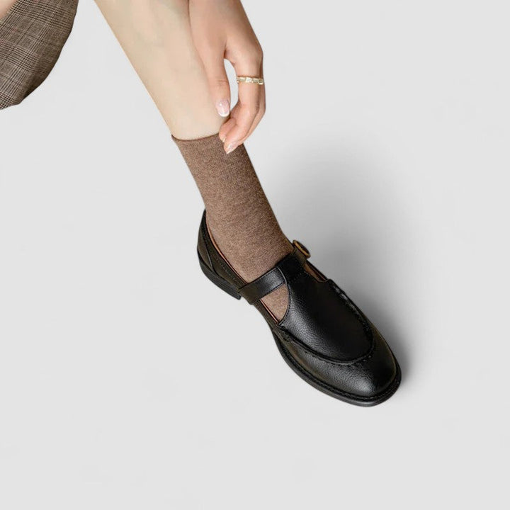 Avery - Orthopedic Leather Mary Jane Shoes with Square Toe