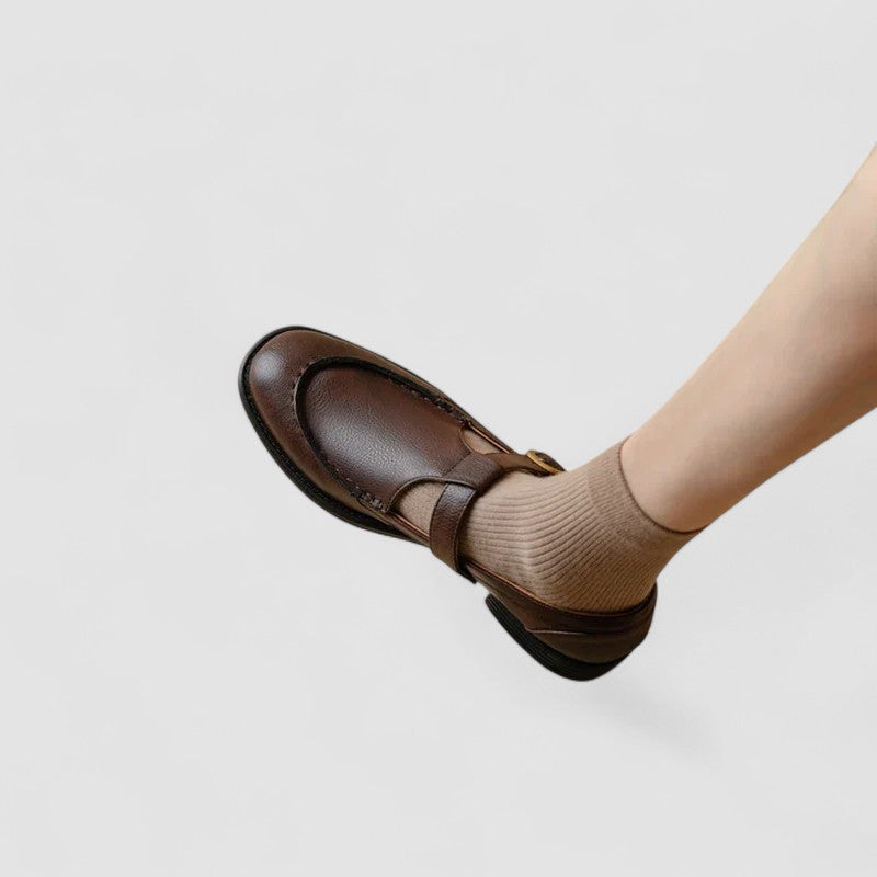 Avery - Orthopedic Leather Mary Jane Shoes with Square Toe