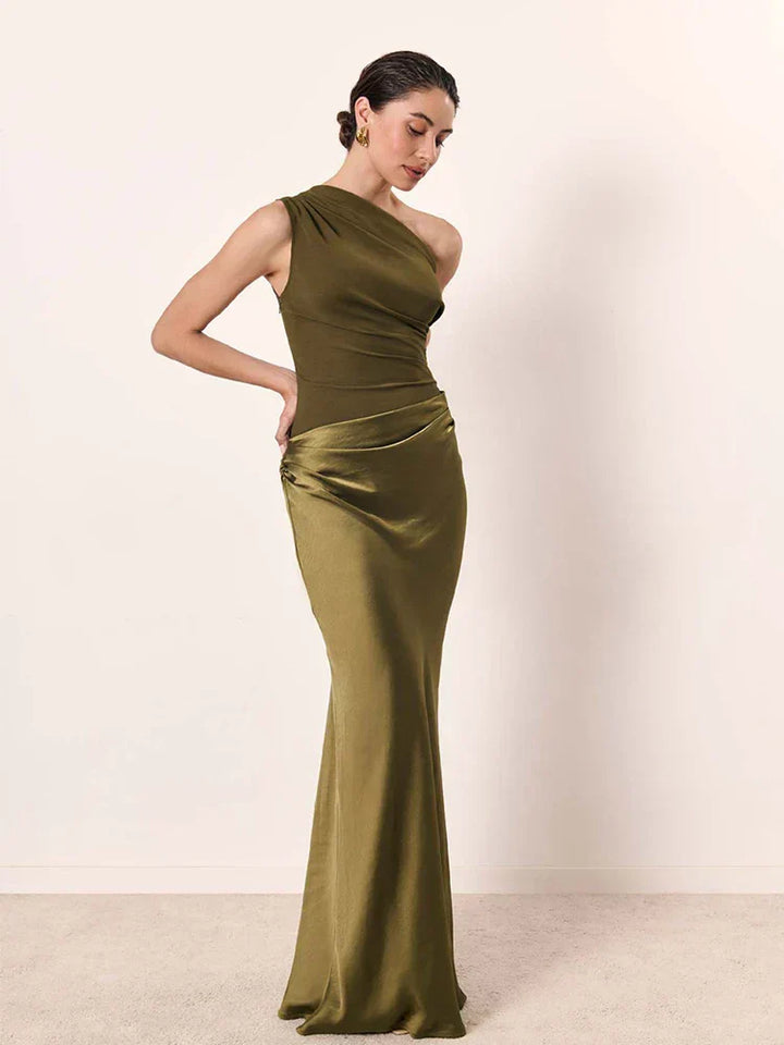 Luna™ | Satin Maxi Dress with Slit