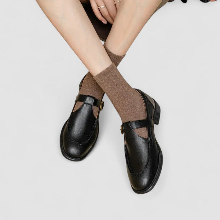 Avery - Orthopedic Leather Mary Jane Shoes with Square Toe