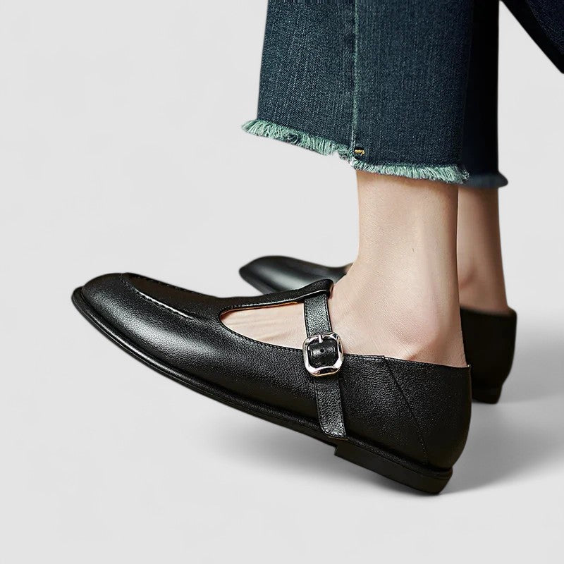Camila – Orthopedic Leather Mary Jane Shoes with Low Heel