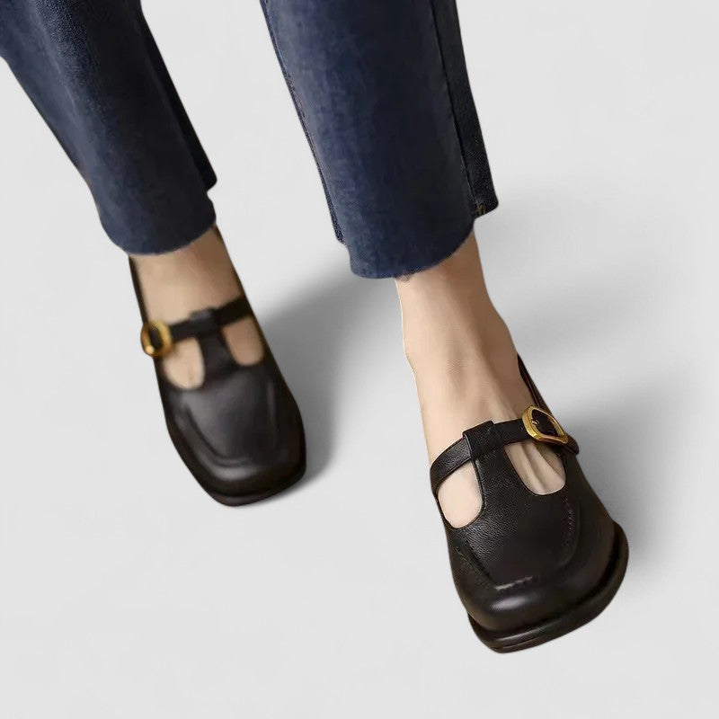 Elizabeth - Orthopedic Leather Shoes with T-Strap Mary Jane