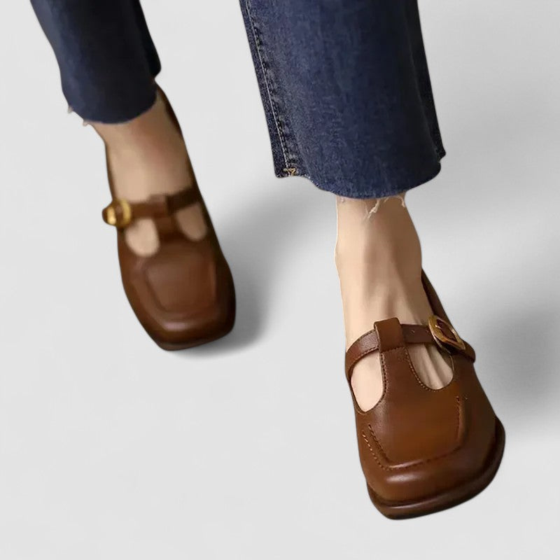 Elizabeth - Orthopedic Leather Shoes with T-Strap Mary Jane