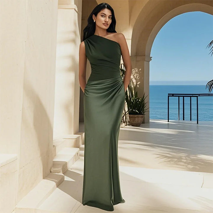 Luna™ | Satin Maxi Dress with Slit