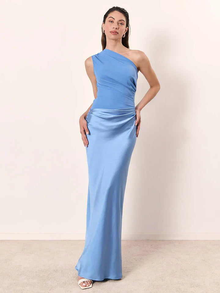 Luna™ | Satin Maxi Dress with Slit
