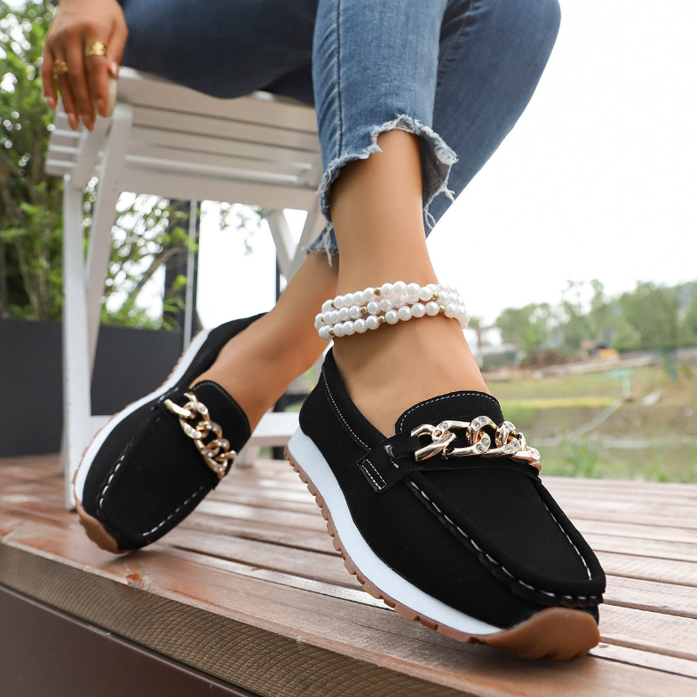 Elle - Orthopedic Diamond Buckle Loafers