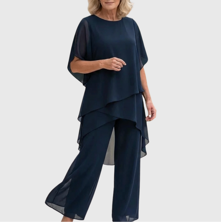 Linda | Two-Piece Set with Draped Palazzo Pants
