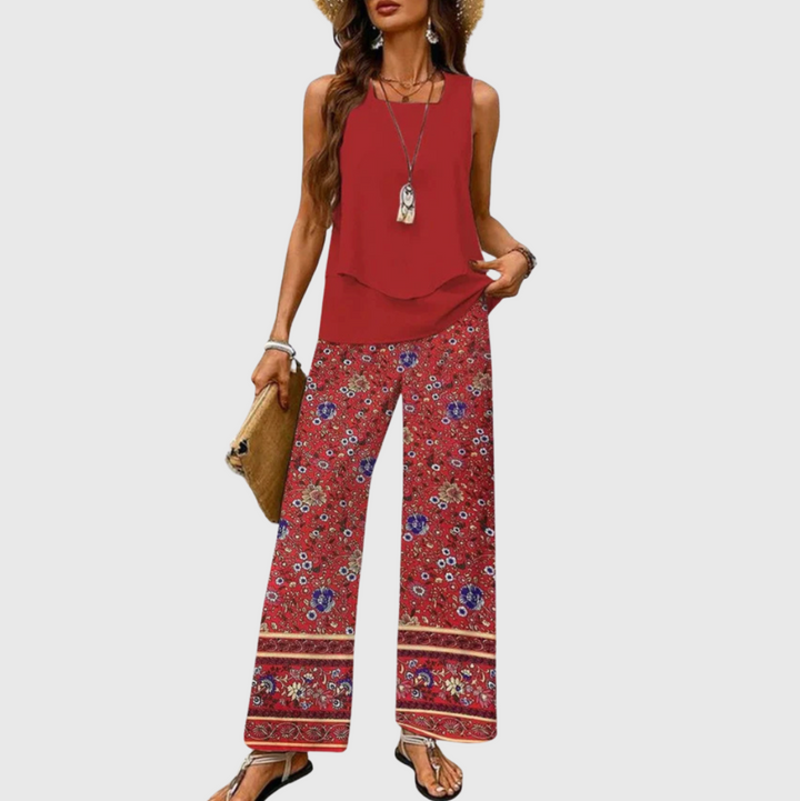 Ovelynra™ | Sleeveless Top & Wide-Leg Pants Set