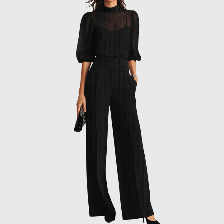Elodie | Three-Piece Set with Top and Wide-Leg Pants