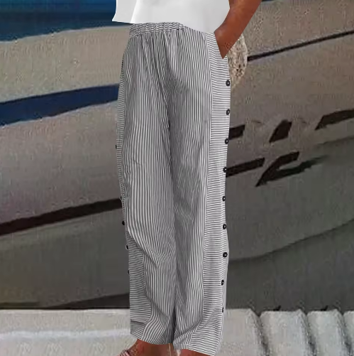 Sharon | Comfortable Striped Loose Fit Summer Pants