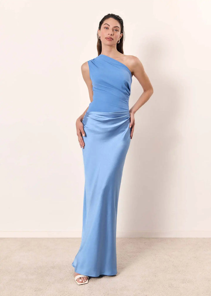 Luna™ | Satin Maxi Dress with Slit