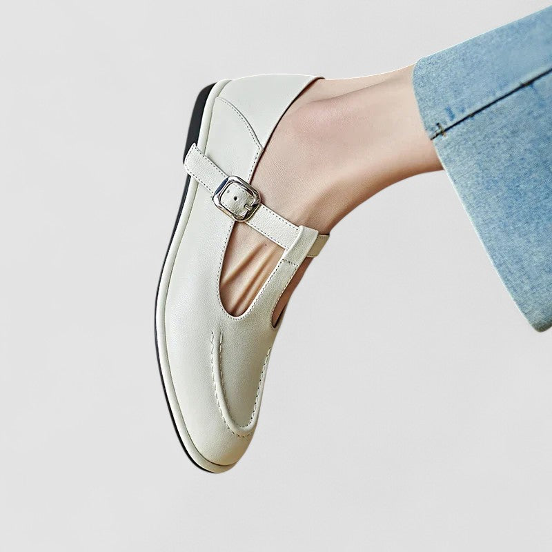 Camila – Orthopedic Leather Mary Jane Shoes with Low Heel