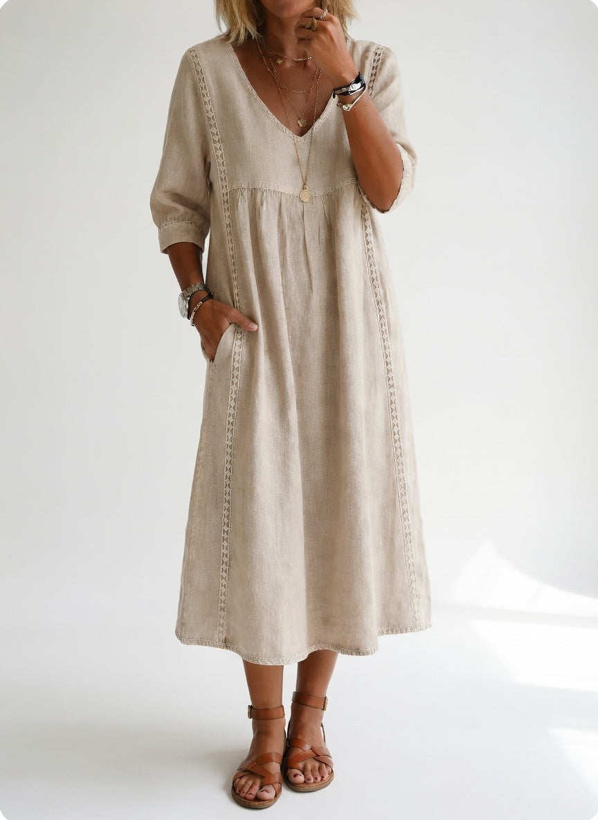 Lioréa™ — Fluid Relaxed Elegant Midi Dress