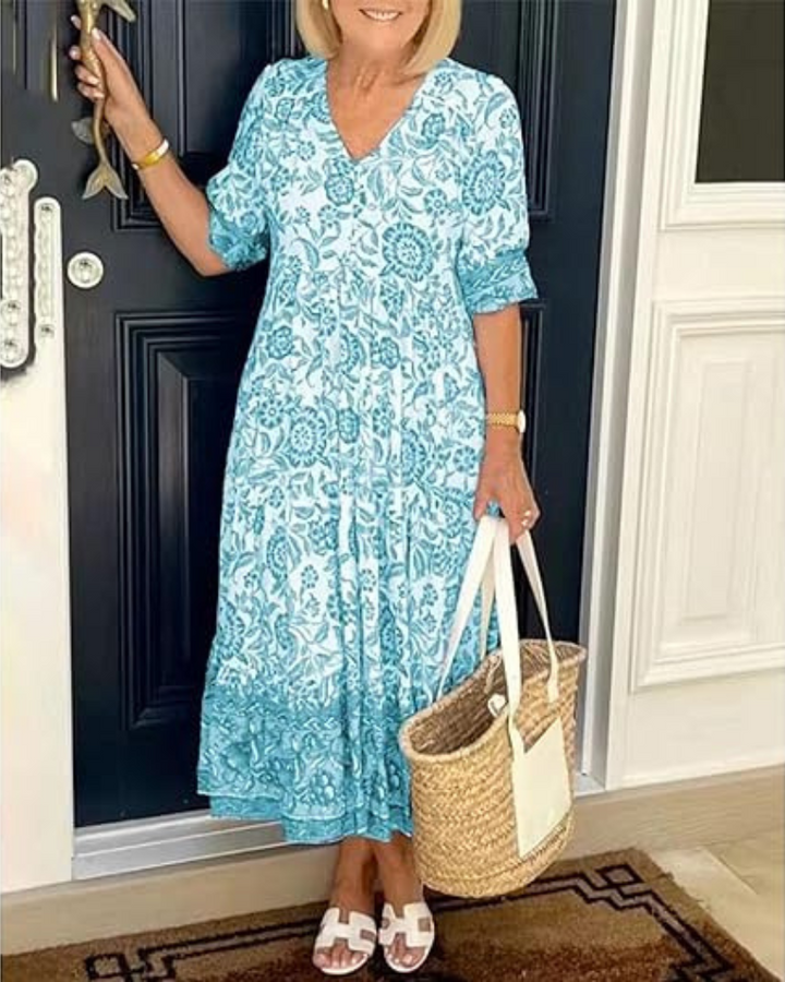 GIULIA | Elegant Floral Dress with Everyday Comfort for All Occasions
