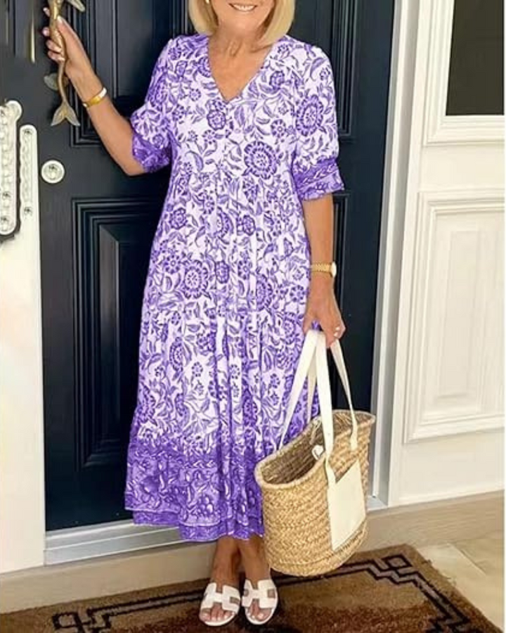 GIULIA | Elegant Floral Dress with Everyday Comfort for All Occasions