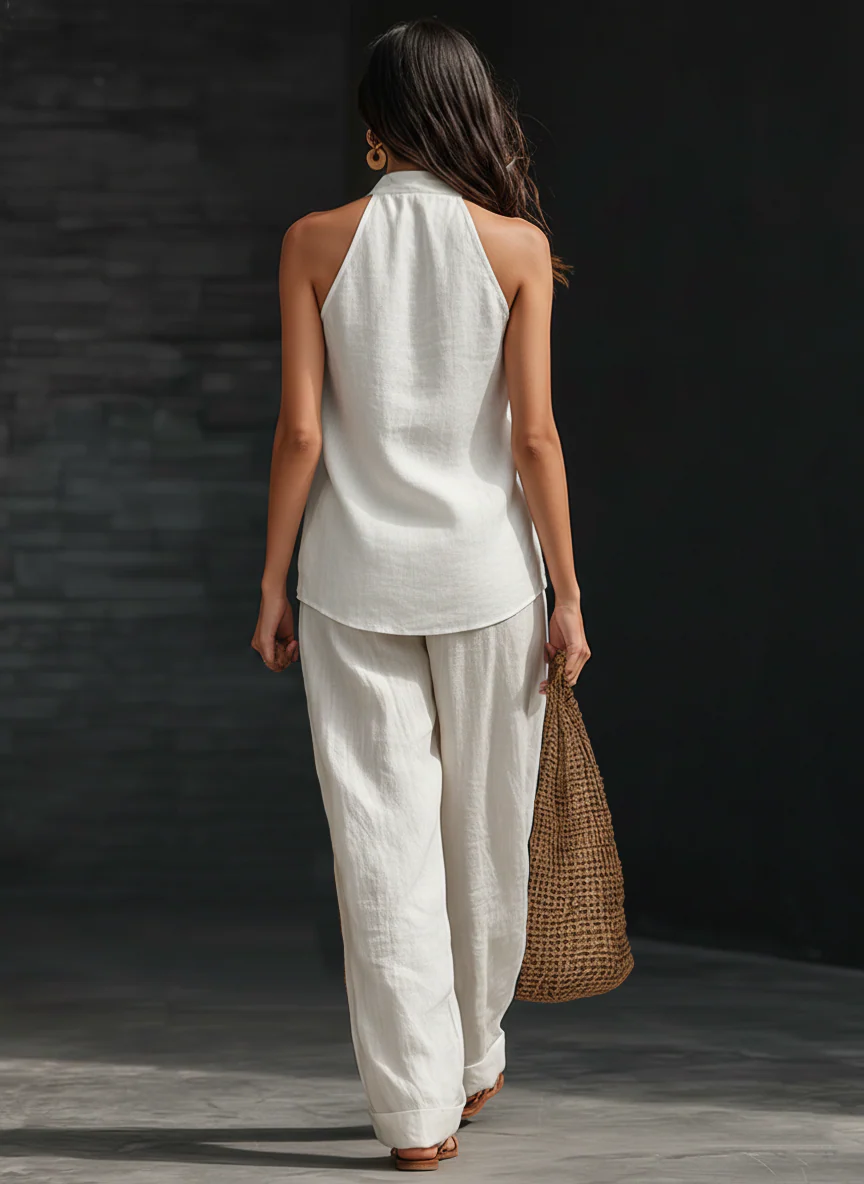 Zoë™ | Sleeveless Set with Wide Leg Pants