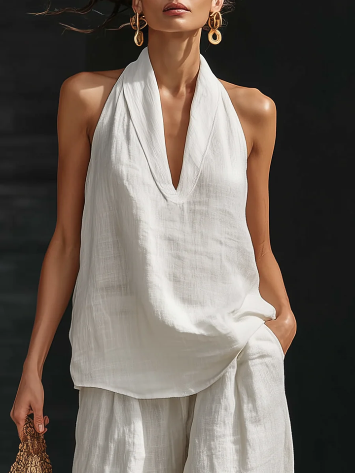 Zoë™ | Sleeveless Set with Wide Leg Pants