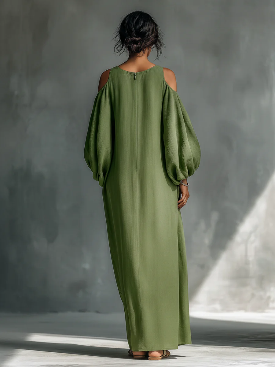 Sofia - Elegant Puff Sleeve Maxi Dress
