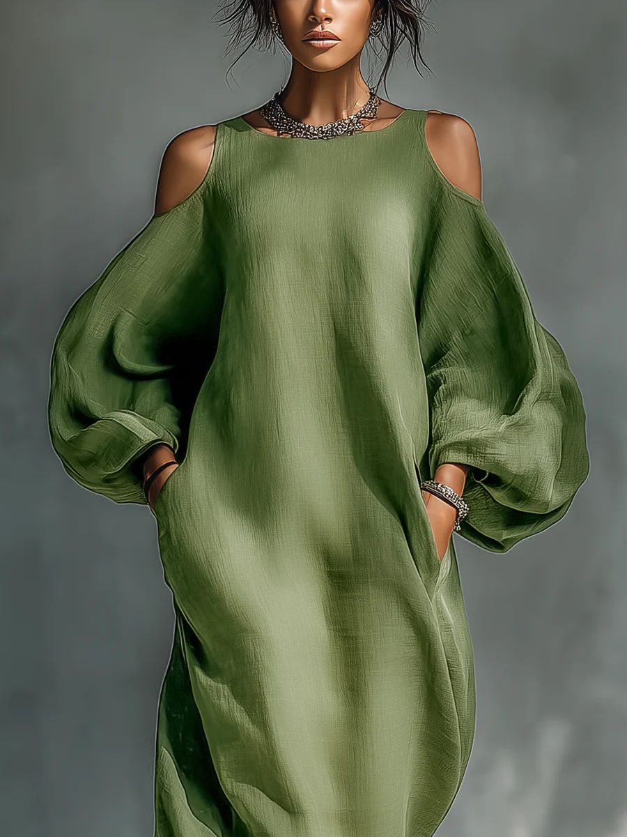 Sofia - Elegant Puff Sleeve Maxi Dress