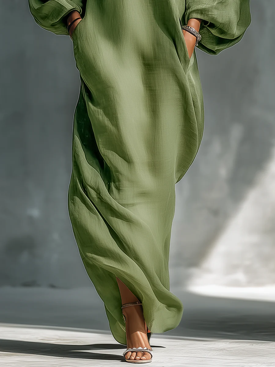 Sofia - Elegant Puff Sleeve Maxi Dress