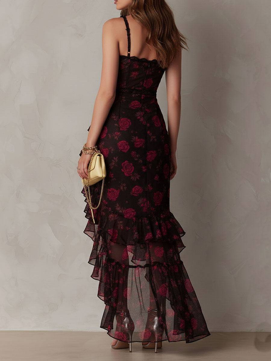 Lane | Robe Fleurie à Ourlet Froncé